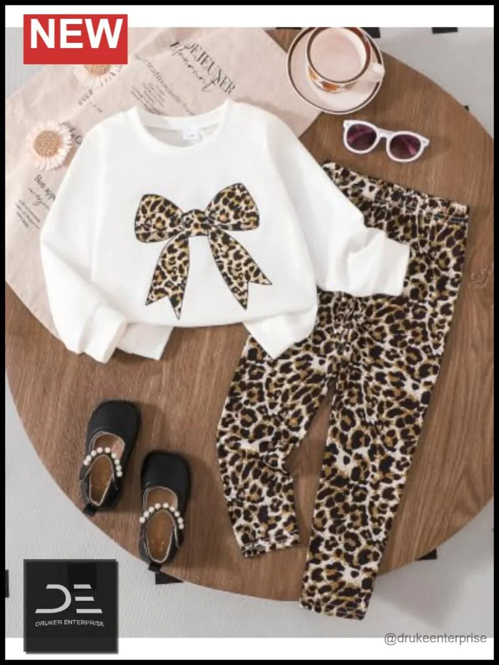 Toddler Girl 2-Piece Sweatshirt & Pants Set Fall Winter Cotton Spandex